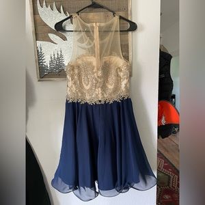 Dancing Queen blue/gold dress